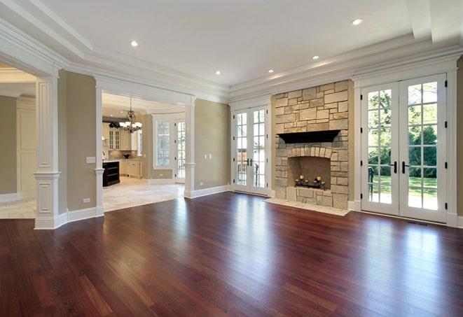 high-quality wood flooring being installed